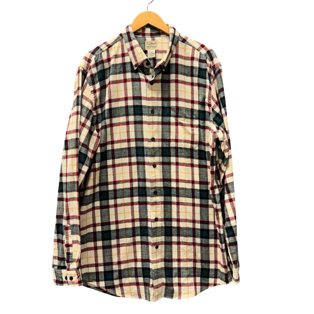 LL Bean Button Down Shirt Mens XL-Tall Slightly Fitted Multi-Color Plaid Flannel